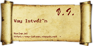 Vay István névjegykártya