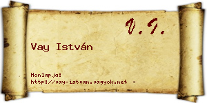 Vay István névjegykártya